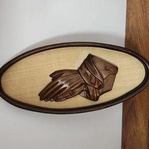 Praying hands oval art